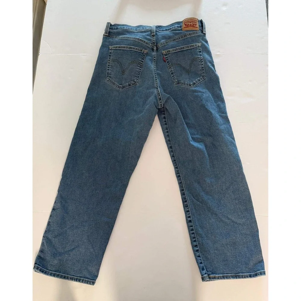 Levis Ribcage Straight Ankle Jeans Mens 31x27 Blue Denim High Rise Button Fly